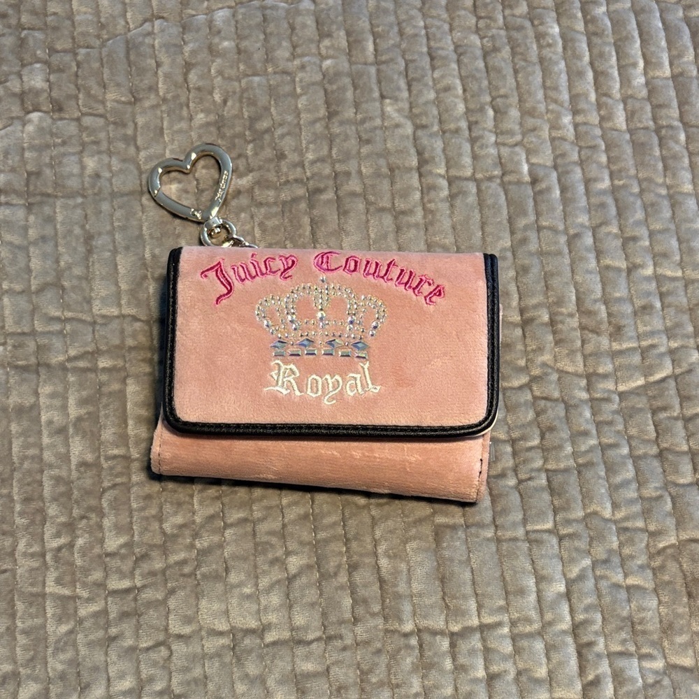 Juicy Couture Pink Wallet with Heart Keychain